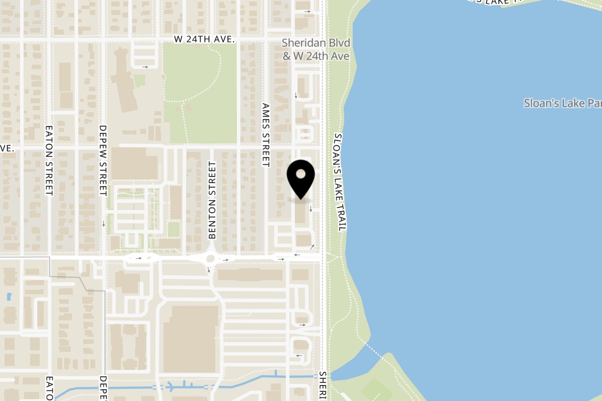 Map showing the location of Rupert's At The Edge on 2045 Sheridan Blvd in Edgewater